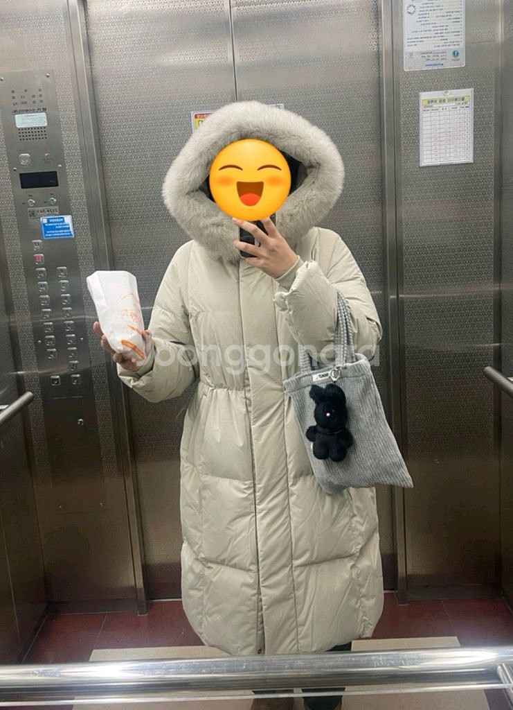 코오롱 폭스퍼 구스패딩 새거급 95M 롱패딩--4