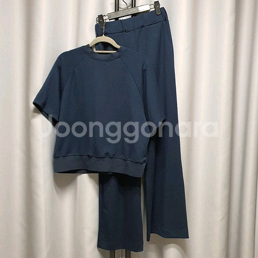 버저온 메이드킴 셋업 투피스 반팔 맨투맨 와이드 밴딩--0