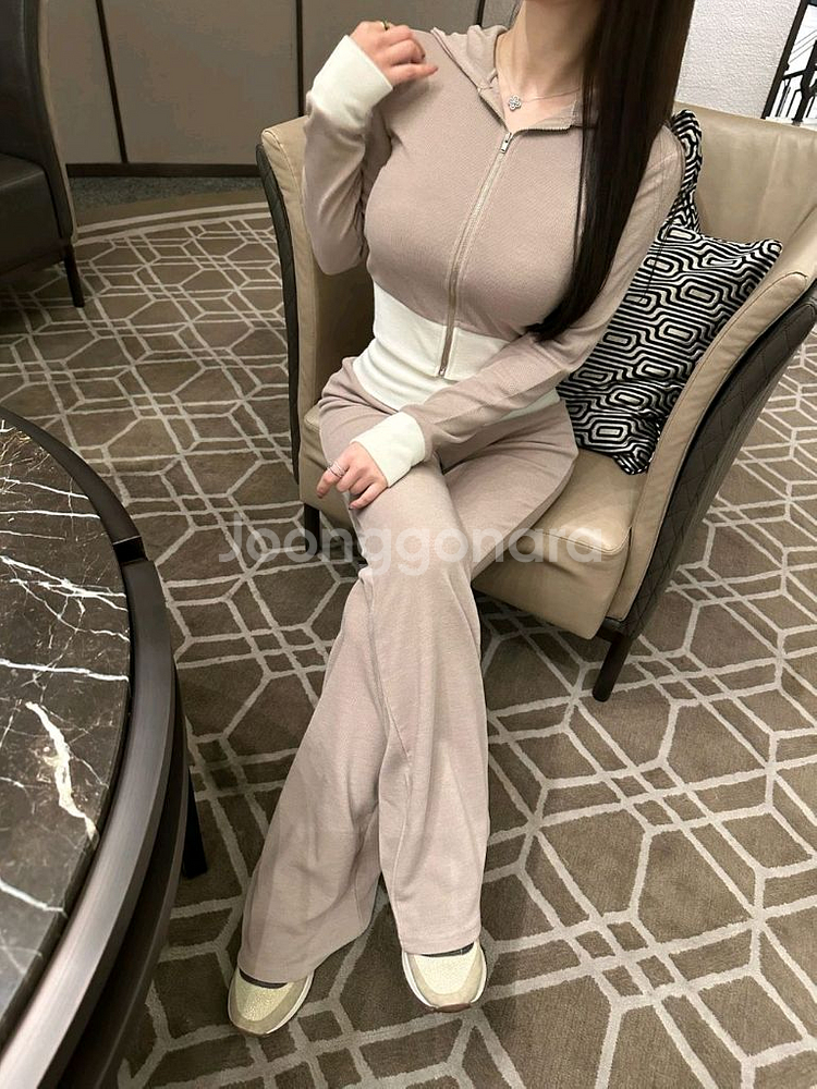 새상품 수입의류 로우핏 투톤팬츠 투피스 상하의 세트--3