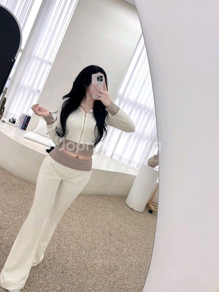 새상품 수입의류 로우핏 투톤팬츠 투피스 상하의 세트--0