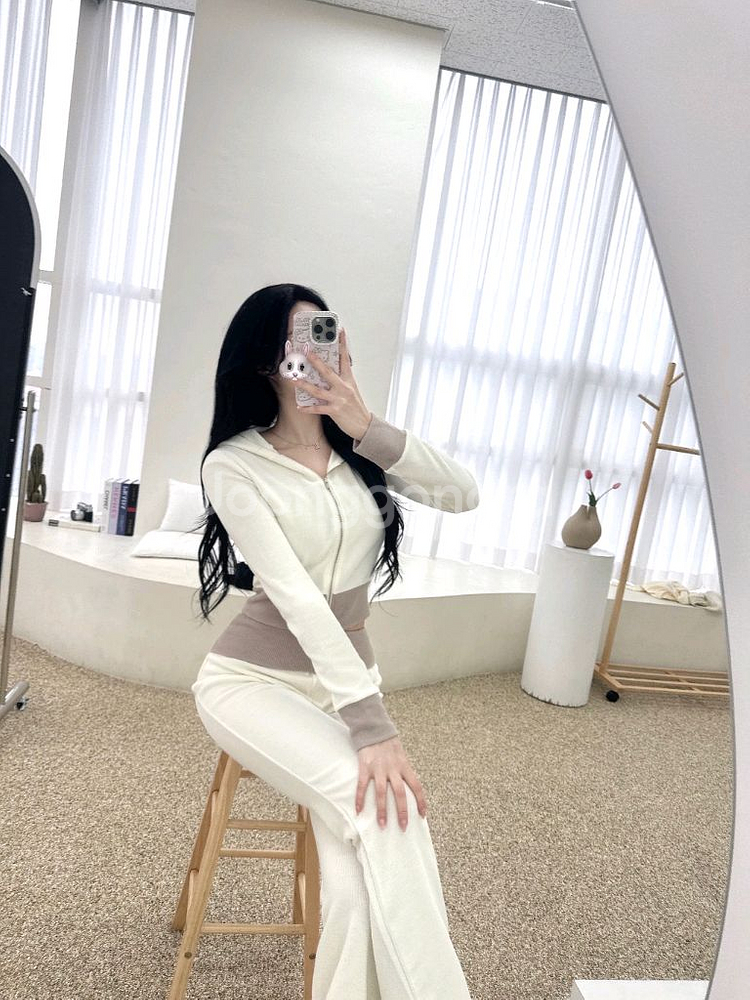 새상품 수입의류 로우핏 투톤팬츠 투피스 상하의 세트--1