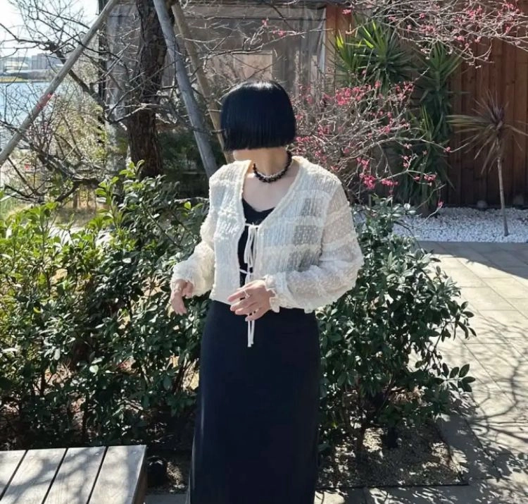 블랙/화이트 드니 커밍 도트 블라우스 이미지