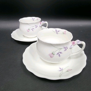 2조가/행남사 본차이나 문라이트 장미 꽃포지 커피잔/올드 빈티지