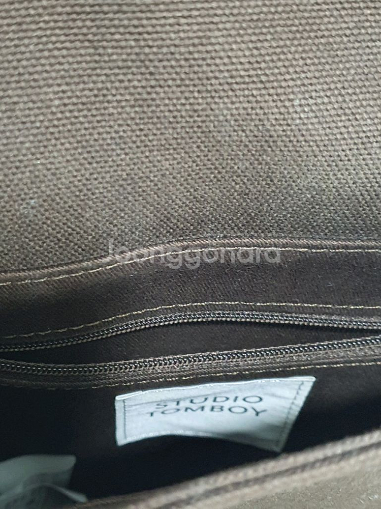 스튜디오톰보이 브라운 패브릭 미니 크로스백--7