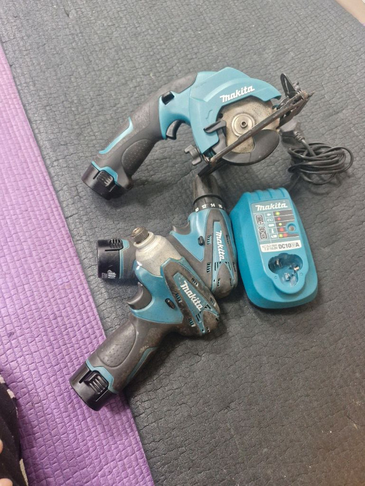 전공공구 마끼다10.8V 임팩 드릴 컷오프절단기 3종세트--1