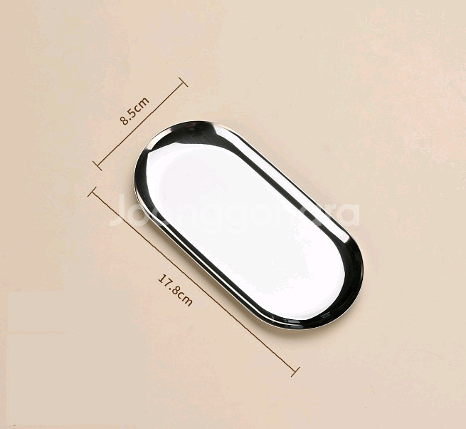 실버 트레이 스텐쟁반 소품트레이 장식품트레이--1