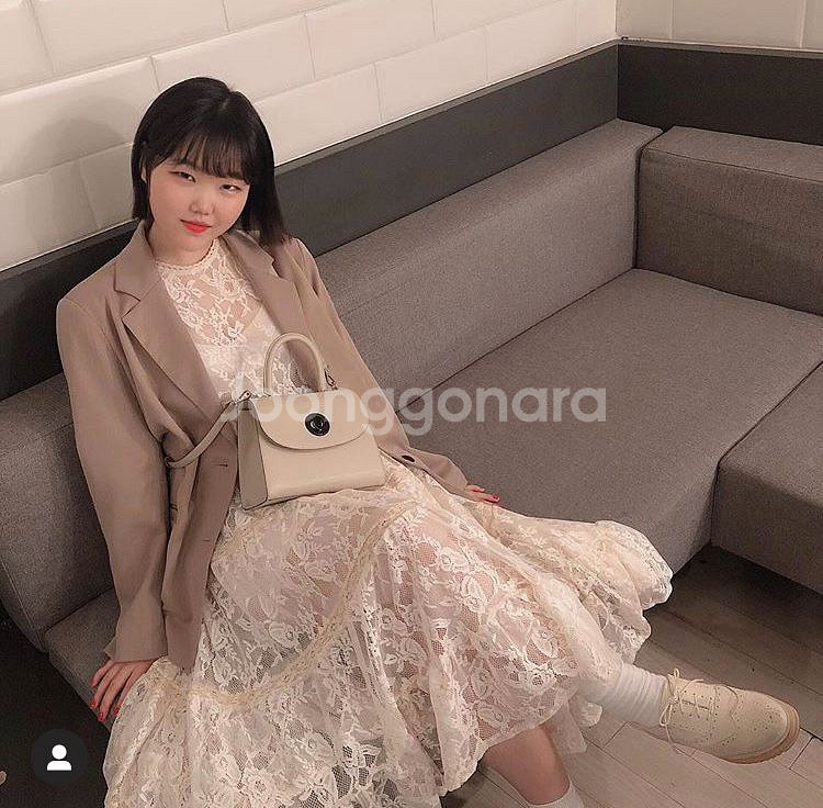 새상품/착샷)자라 레이스 롱 원피스 크림/연베이지 스몰S (정가7.9)--2