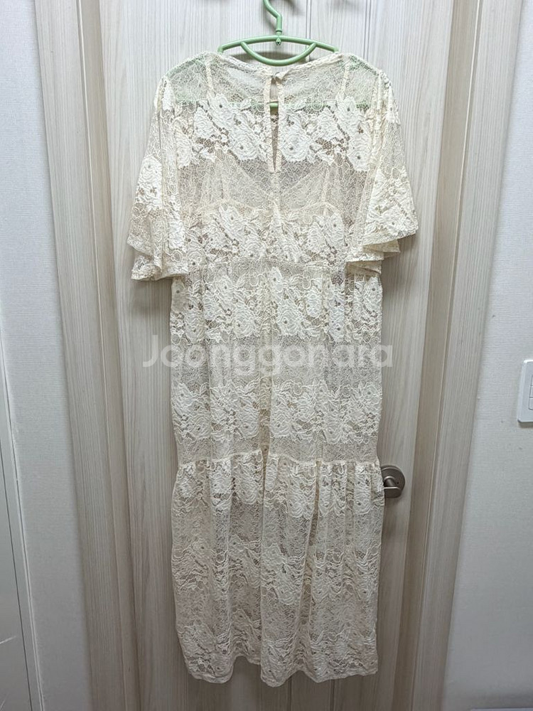 새상품/착샷)자라 레이스 롱 원피스 크림/연베이지 스몰S (정가7.9)--5