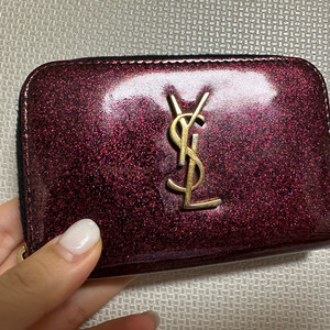 생로랑 YSL 글리터 지퍼 카드지갑