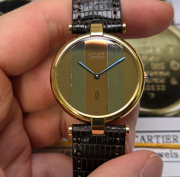 레어] 빈티지 까르띠에 머스트드 방돔 희귀 트리니티 미--1