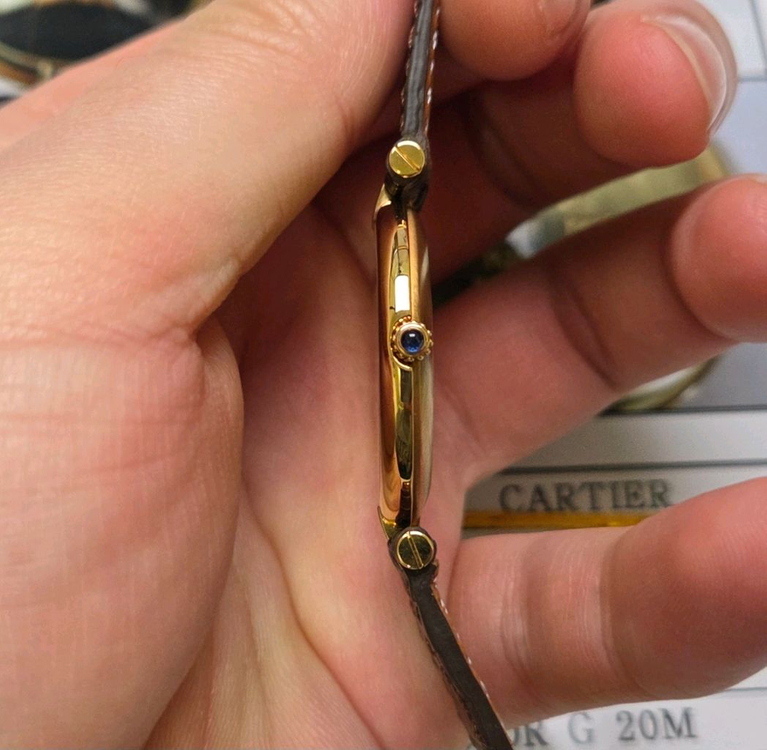 레어] 빈티지 까르띠에 머스트드 방돔 희귀 트리니티 미--4