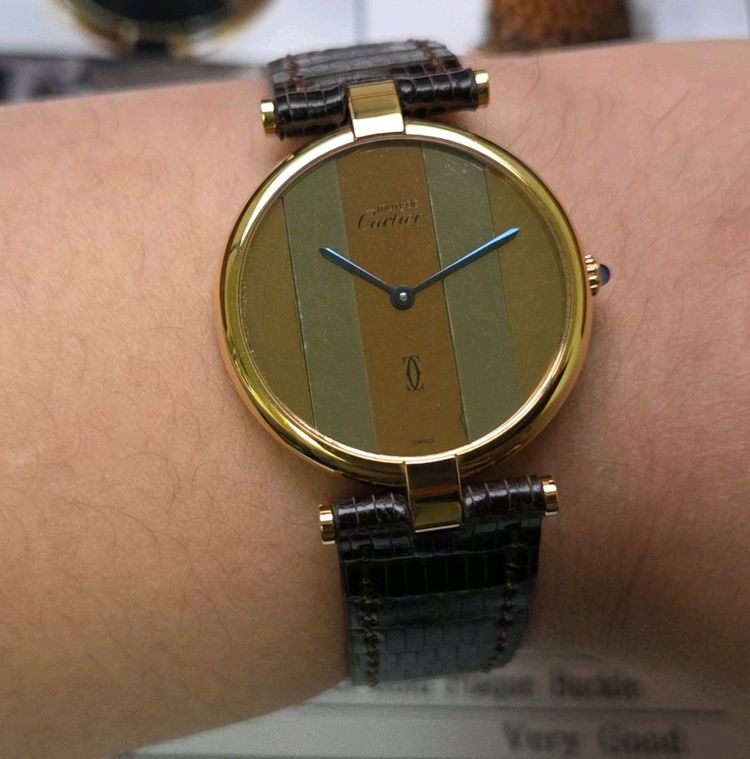 레어] 빈티지 까르띠에 머스트드 방돔 희귀 트리니티 미--8