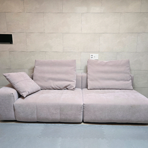 에싸 베이글 3.5인 패브릭 소파 더스티핑크(연핑크)