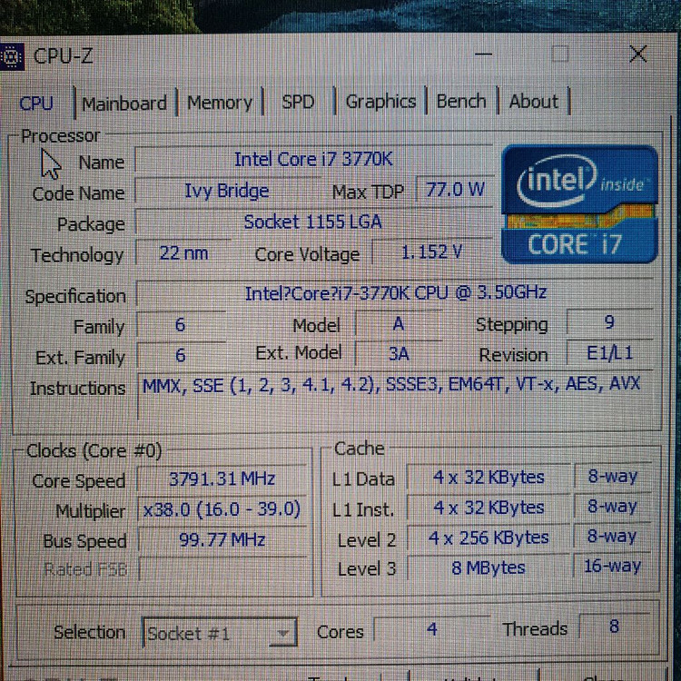 인텔 i7 3770K CPU 소켓1155 LGA 램12gb--1