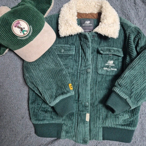 뉴발란스 키즈 코듀로이 골덴 점퍼 자켓 모자세트