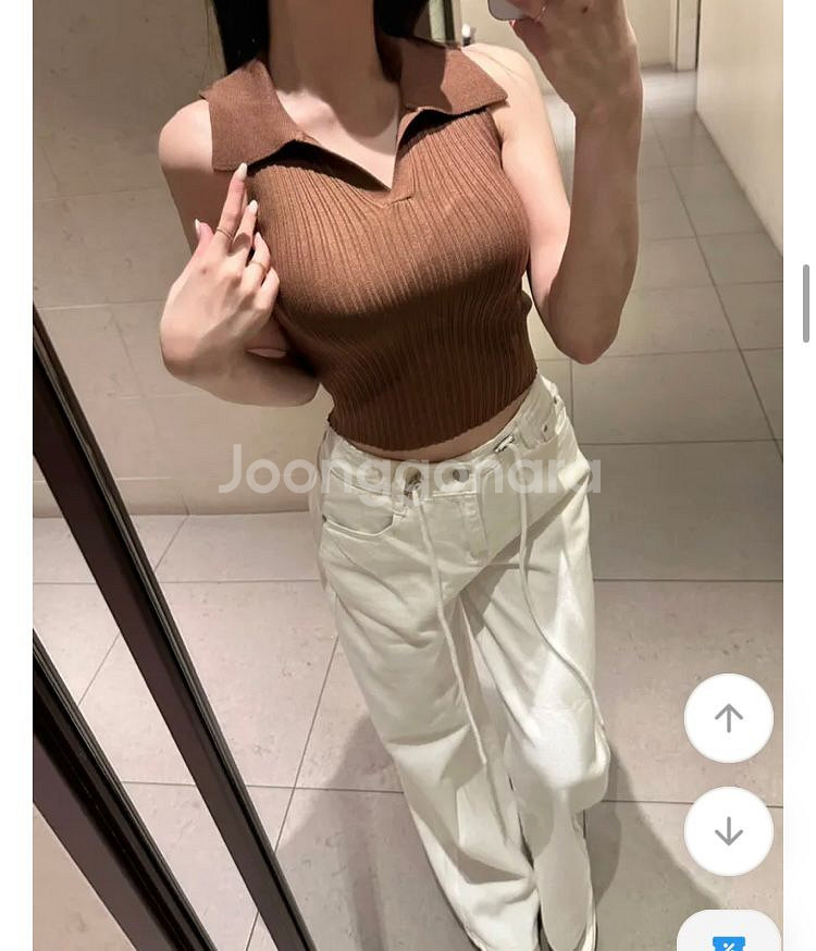 허리스트링 데님 화이트 m 새상품--0