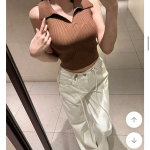 허리스트링 데님 화이트 m 새상품