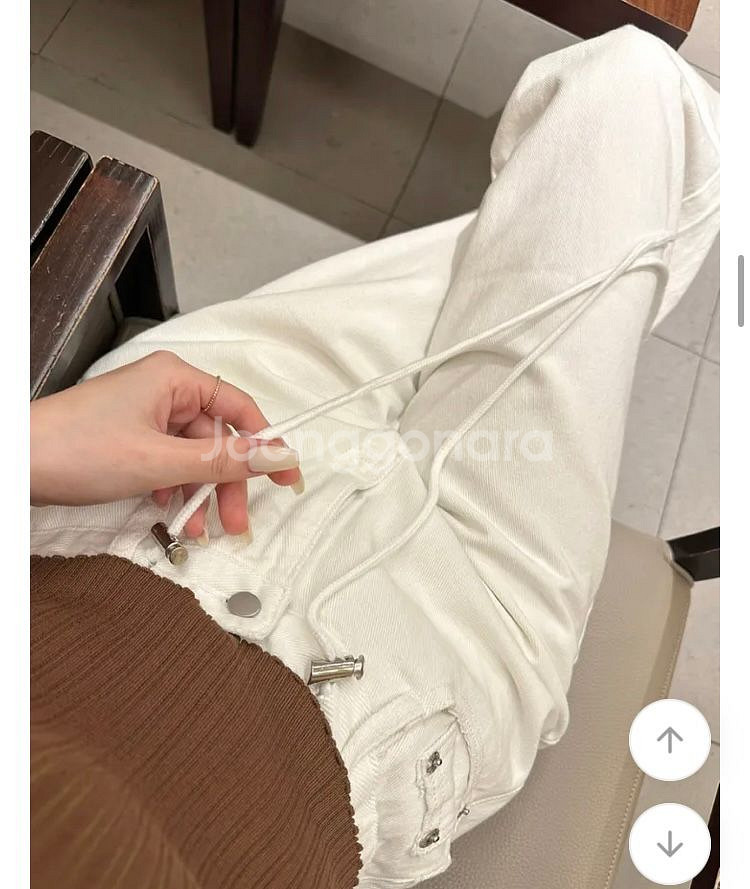 허리스트링 데님 화이트 m 새상품--2