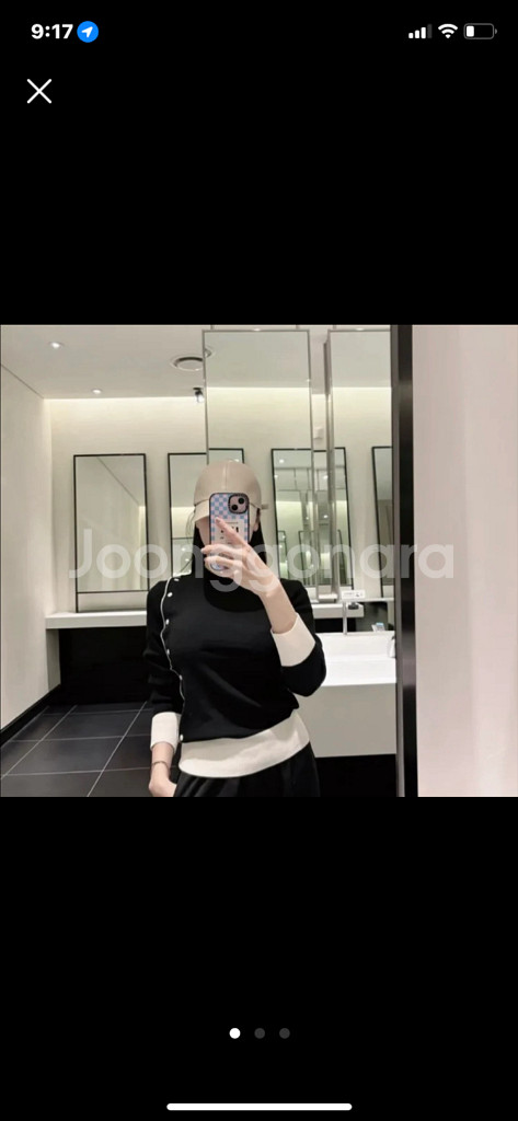 사이드 버튼 블랙 배색 니트--0