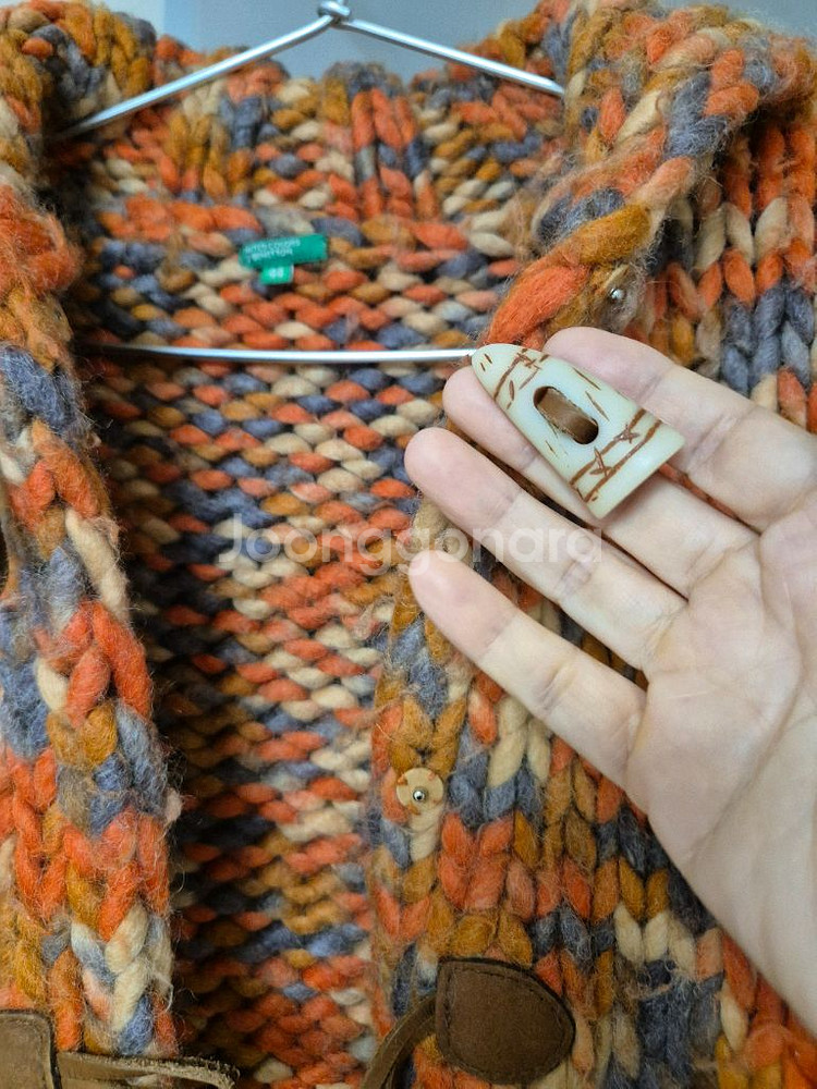 베네통 핸드메이드 니트 풀오버--5