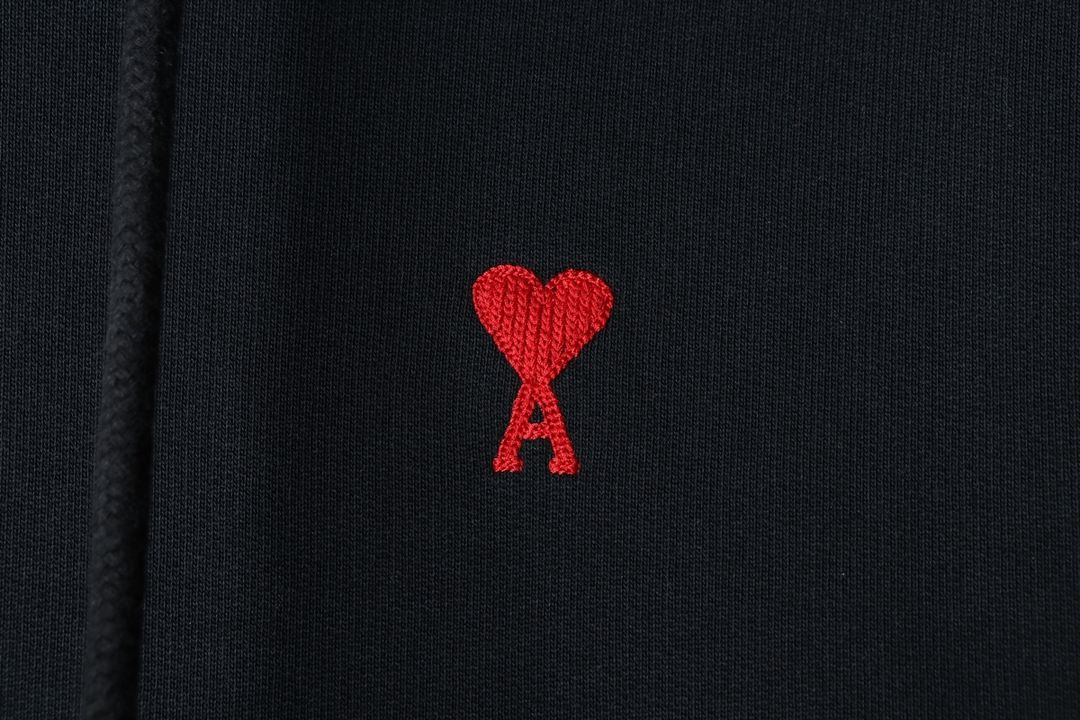 W(S) 아미 후드티셔츠 하트 스몰로고 블랙 이미지