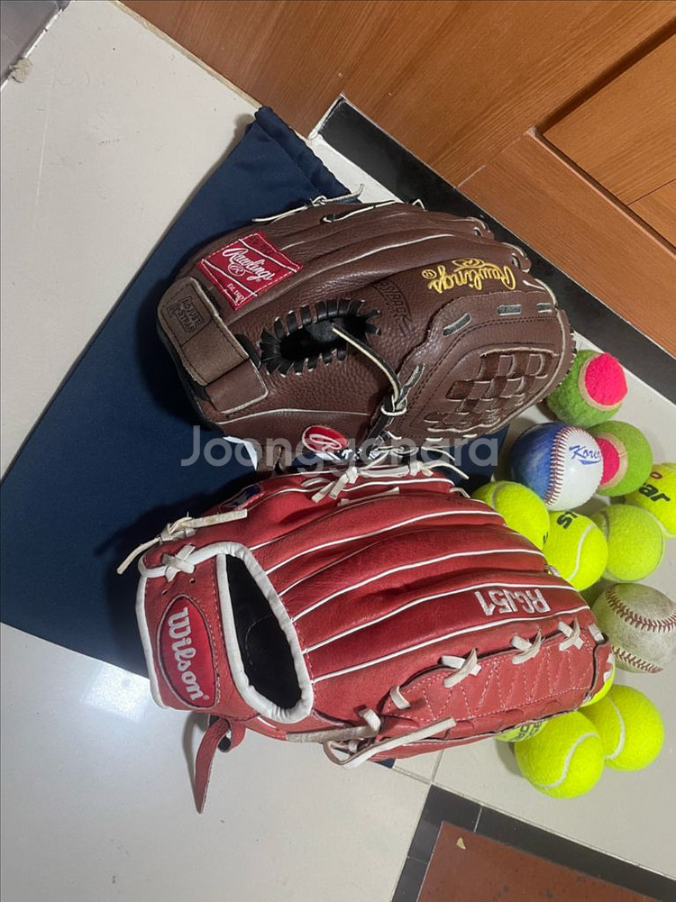 캐치볼용 글러브, 공 세트--1