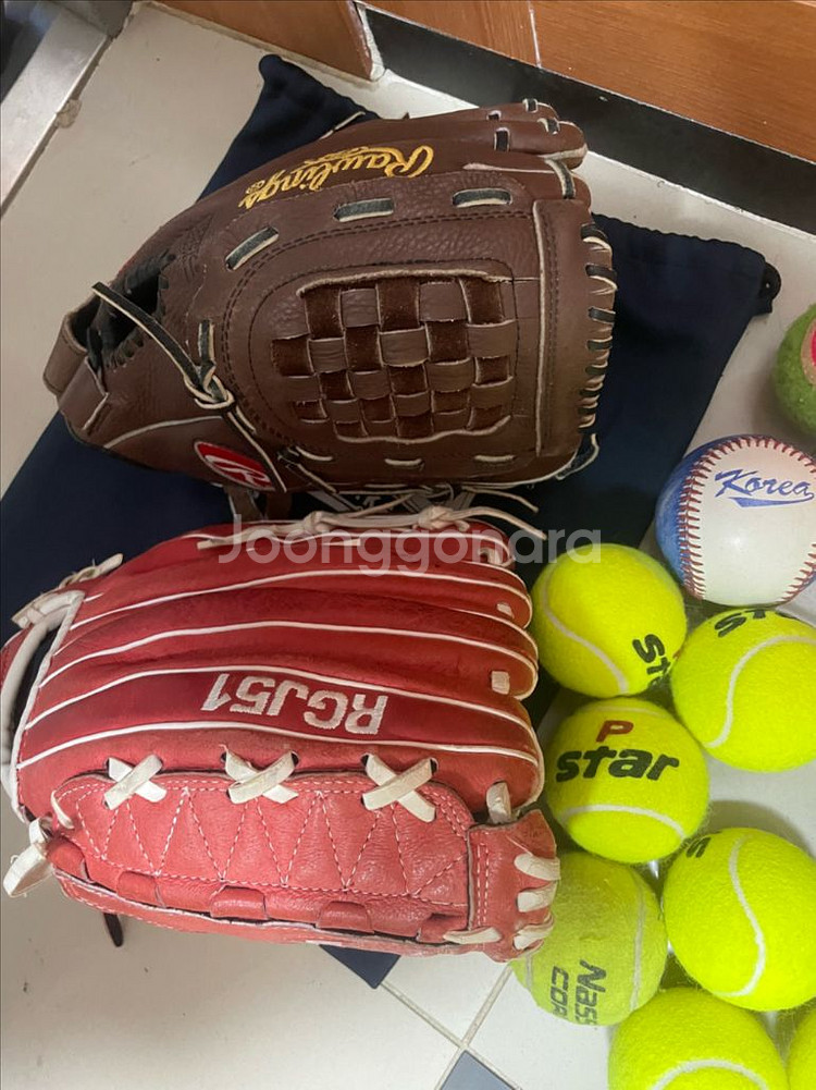 캐치볼용 글러브, 공 세트--2