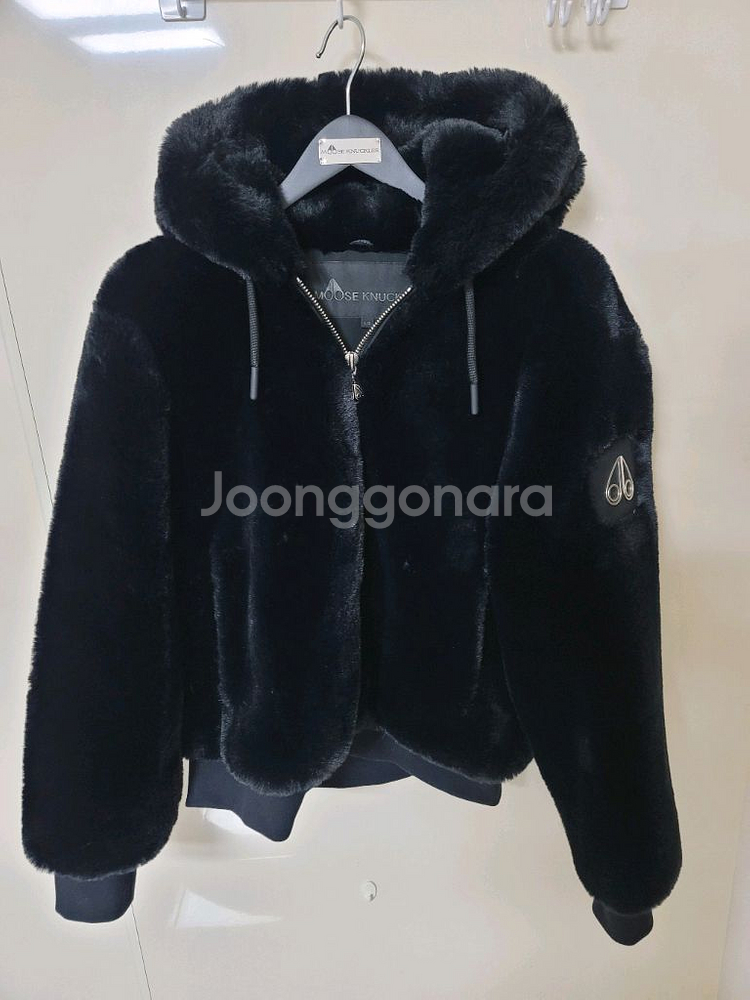 무스너클 블랙 퍼자켓 남성100 여성105 새제품급--0