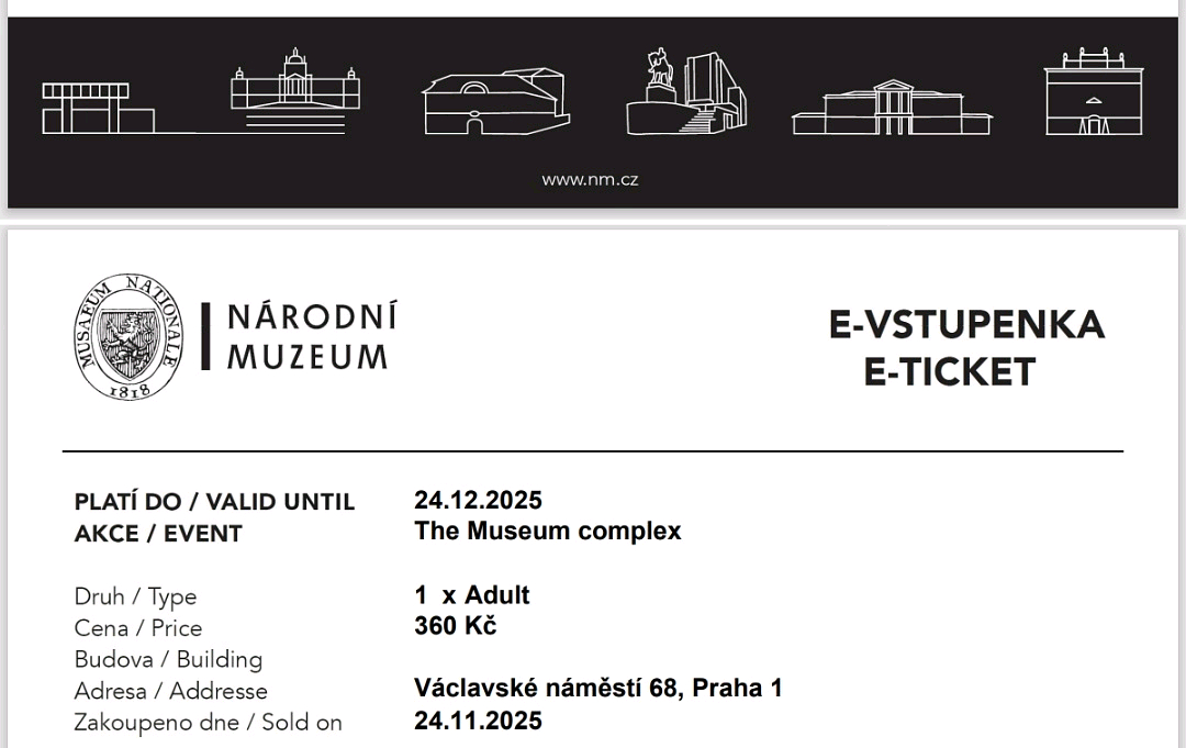 프라하 국립 박물관 E-TICKET 2인권--1