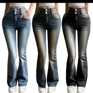 에이블리 부츠컷 하이웨스트 청바지 딥블루 이미지