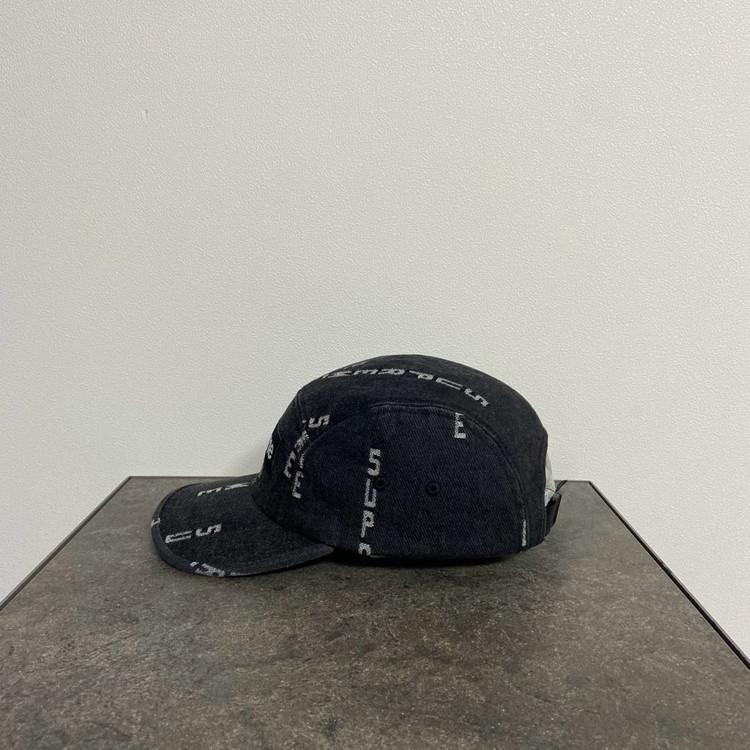 슈프림 워시드 데님 블랙 박스로고 캠프캡 모자--1