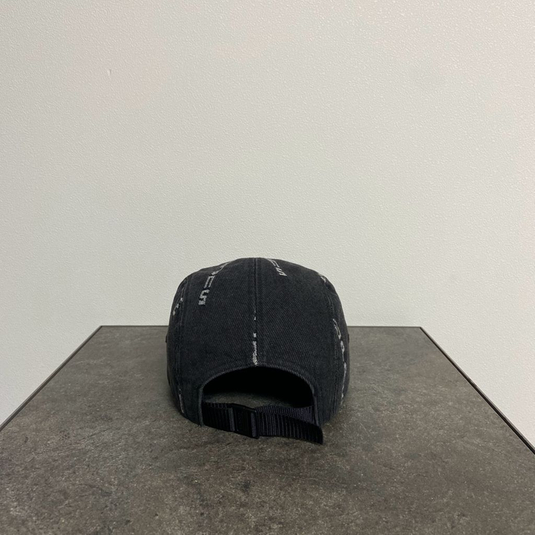 슈프림 워시드 데님 블랙 박스로고 캠프캡 모자--3