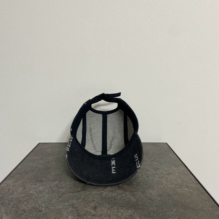 슈프림 워시드 데님 블랙 박스로고 캠프캡 모자--4