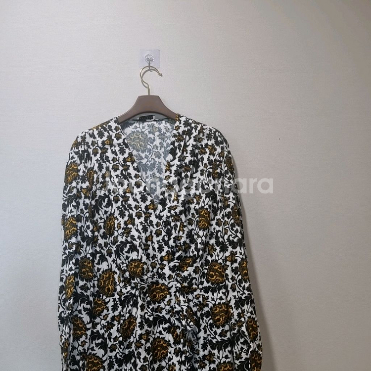 SANDRO(산드로) 플라워 패턴 랩 원피스--3