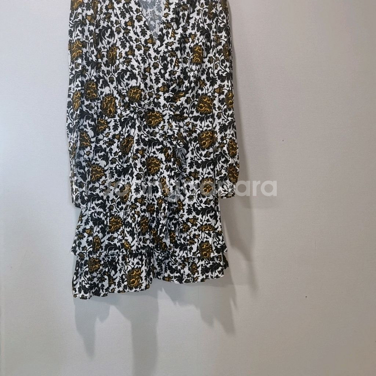 SANDRO(산드로) 플라워 패턴 랩 원피스--4