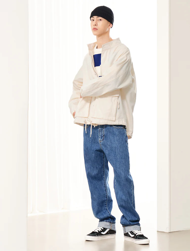 [새상품] 에잇세컨즈 코튼 후드탈부착 야상점퍼 화이트/아이보리흰색미색크림색 남녀공용남자여자 집업 아우터 외투 봄가을--4