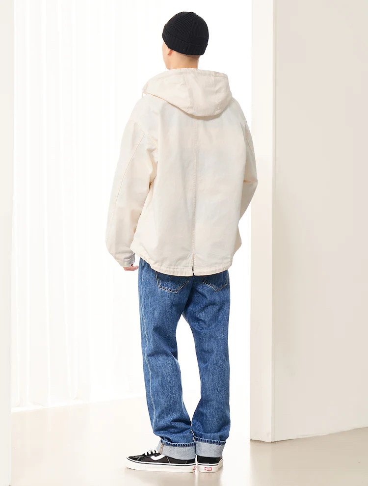 [새상품] 에잇세컨즈 코튼 후드탈부착 야상점퍼 화이트/아이보리흰색미색크림색 남녀공용남자여자 집업 아우터 외투 봄가을--5