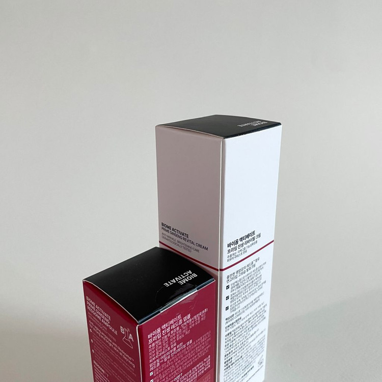 [미개봉] 바이옴액티베이트 프라임 진생 레드좀 오일 앰플 리바이탈 크림 / 피부장벽 피부결 주름 인삼 엑소좀 건성--5