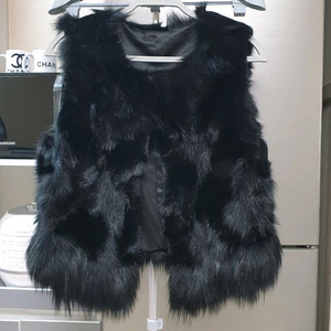 [여성55] 천연 폭스털 조끼 블랙색상 새것수준 무료배송