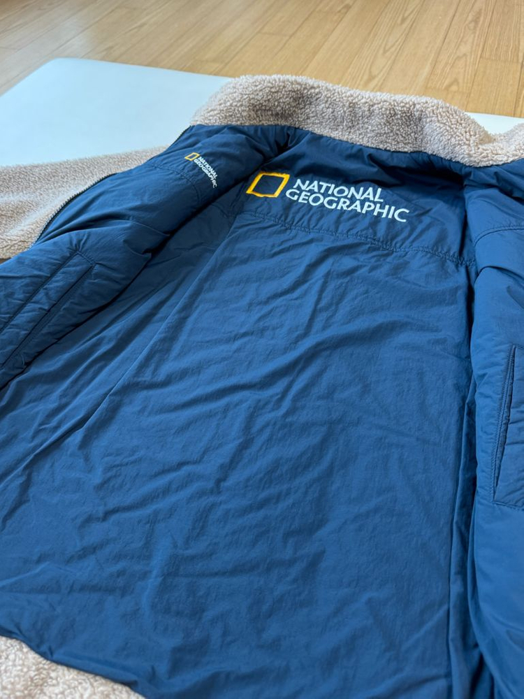 어린이/키즈 내셔널지오그래픽 양면 패딩 점퍼 리버서블 롱점퍼 130사이즈--4