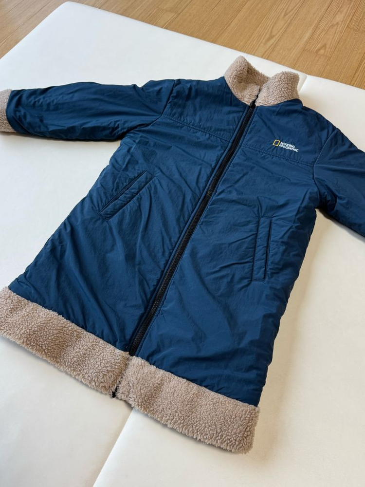 어린이/키즈 내셔널지오그래픽 양면 패딩 점퍼 리버서블 롱점퍼 130사이즈--5