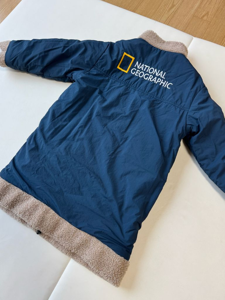어린이/키즈 내셔널지오그래픽 양면 패딩 점퍼 리버서블 롱점퍼 130사이즈--6