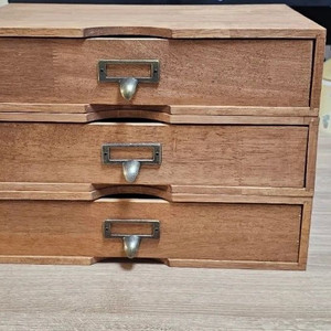 원목 3단 서랍 장식장