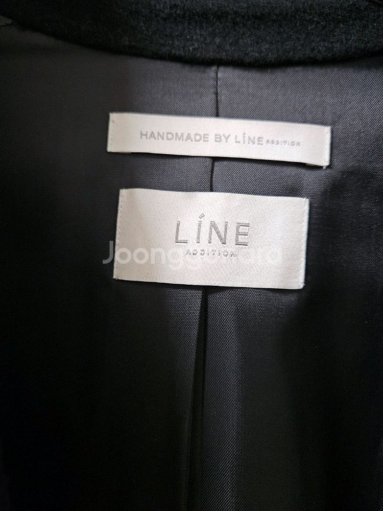 LINE 라인어디션 핸드메이드 벨티드 캐시미어 혼방 롱코트 55 블랙--7