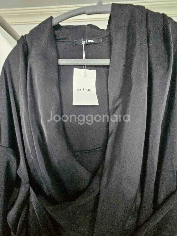 yyiam 새틴 셔츠 롱원피스--1