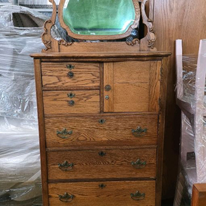 영국 앤틱 오크목 서랍장 화장대