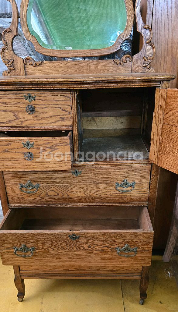 영국 앤틱 오크목 서랍장 화장대--4