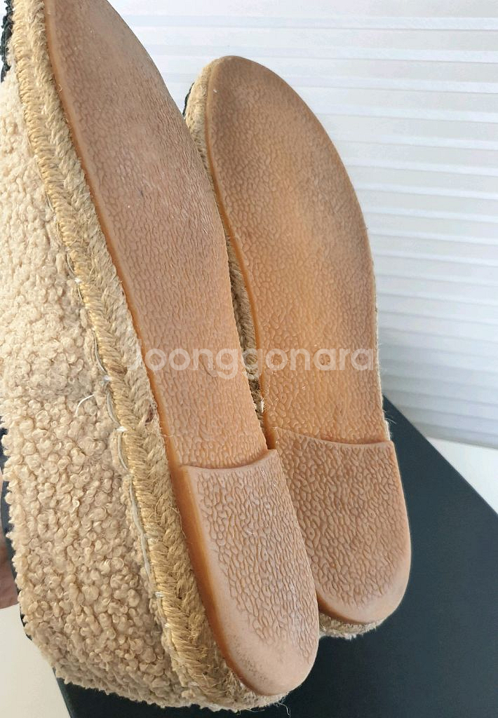 샤넬 로고 시어링 에스파드리유,테디 플랫 39사이즈--7