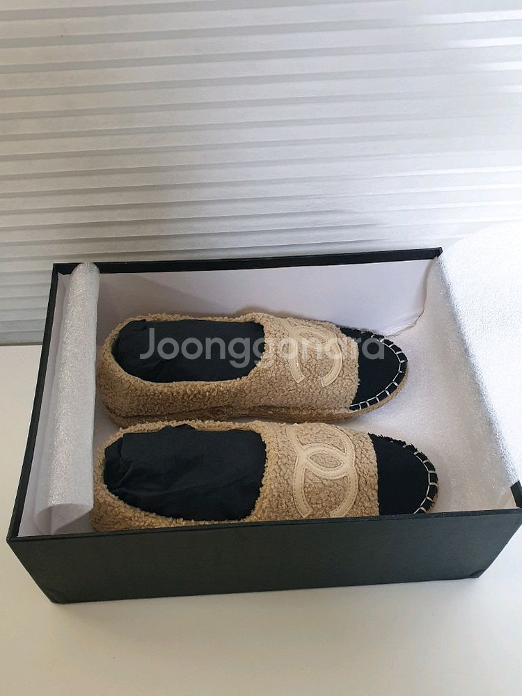 샤넬 로고 시어링 에스파드리유,테디 플랫 39사이즈--8