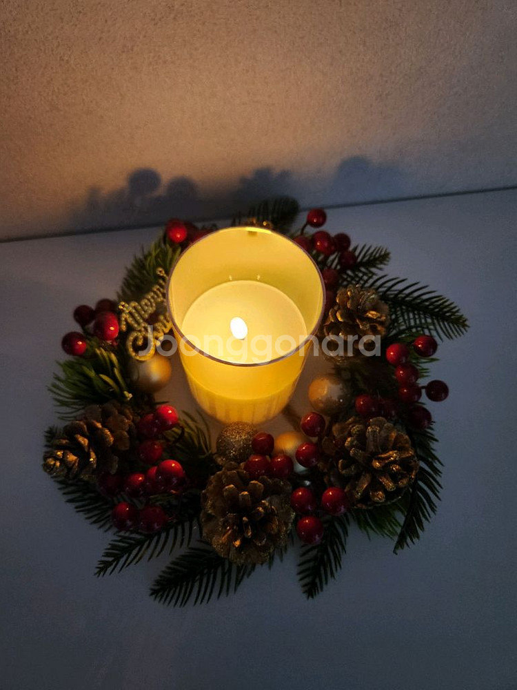 새상품)크리스마스 조화리스 캔들링--1